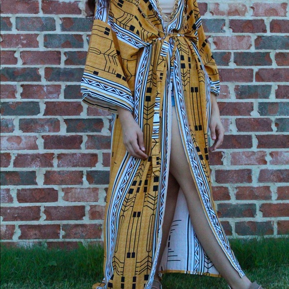 Bohemian Elegant self belted Kimono/Dress tunic - Picture 2 of 16